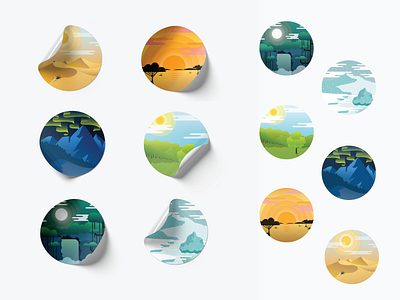 Biome Stickers adobe illustrator adobe indesign arctic art biome biomes design dessert forest graphic design icon icons illustration rainforest tundra vector vector art vector design