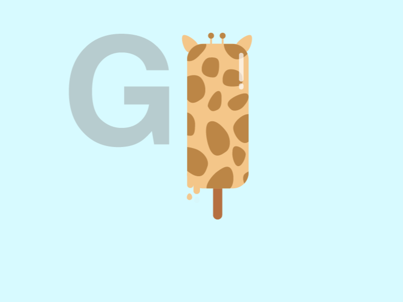 G for Giraffe! alphabet animal children g giraffe illustration motiongraphics popsicle