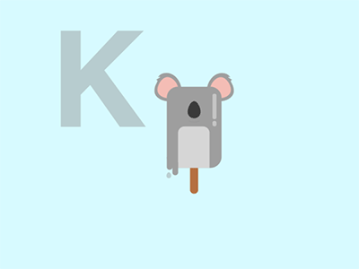 K alphabets animal animation children k koala motiongraphics popsicle