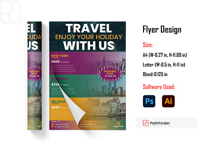 Travel Flyer Design branding corporate flyer design design flyer flyer design graphic design illustration logo modern flyer design print travel travel falyer