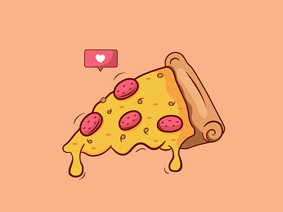 Who Doesn't Love Pizza? adobe illustrator color design food graphic graphic design illustrator orange pizza shadows