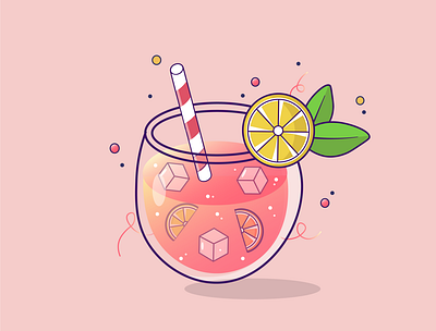 Pink Drink adobe illustrator design drink gradient graphic graphic design illustrator opacity pink summer season transparency