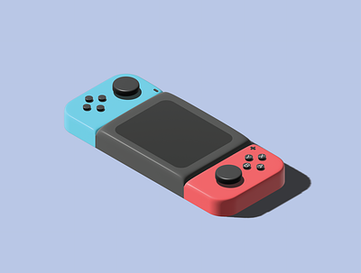 3D Nintendo Switch 3d art 3d design adobe illustrator blue graphic design illustrator nintendo nintendo switch red