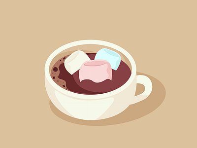 Hot Cocoa adobe illustrator brown color drink food hot cocoa illustration illustrator shadows