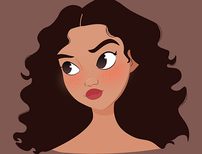 Her adobe illustrator blush brown design eyes girl gradient graphic design hair illustration layers sassy