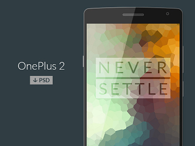 OnePlus 2 Minimal PSD Mockup android ios lollipop nexus one oneplus preview screenshot template theme two vector