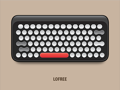 Lofree Keyboard art bluetooth classic clip illustration lofree nostalgia nostalgic retro typewriter vector