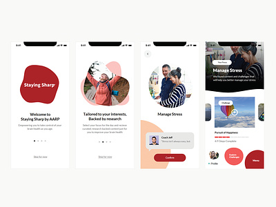 Staying Sharp App creative direction experience design ui ux