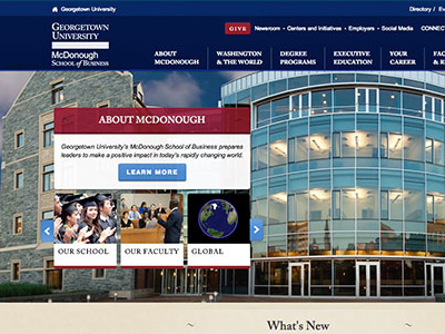 Georgetown University interface ui ux web design