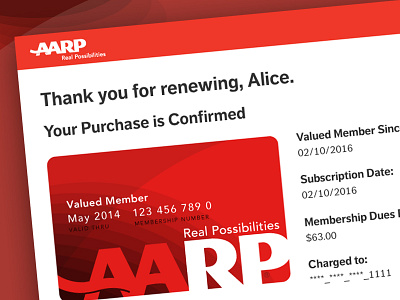 AARP Join/Renew Membership creative direction responsive web design