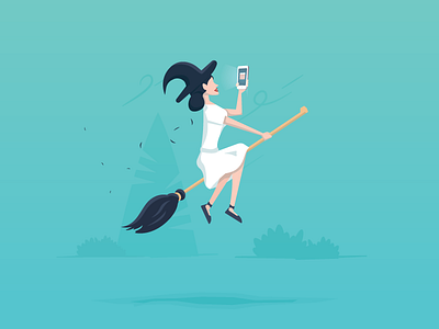 Witch - Memographic.co Project apps broom cool easy easy to use illustration memo. phone memographic use webapps witch