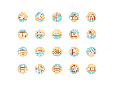 Travel Summer Vacation icon sets flat icon flat line holidays icon sets iconography location maps summer travel ui ux vacation