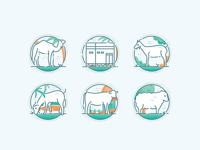 Eid Al-Adha Icon sets eid eid al adha flat design flat icons flat illustration goat icon icon sets illustrations line icon qurban sheep