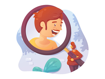Identify character business character flat design flat illustration identify illustration illustrations introduce magnifier smile ui ux