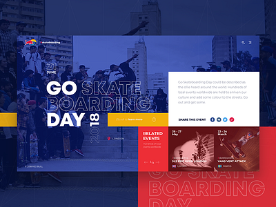 GO SKATEBOARDING DAY concept design models skateboarding typography ui ux webdesigner webpage website