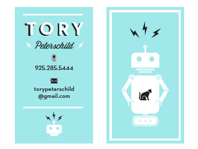Business card for a cat-loving roboticist