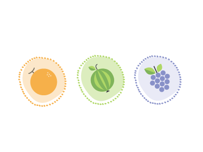 Fruit Icons berry fruit icon illustration pastel