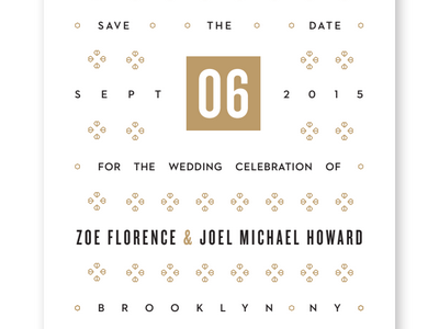 Save the Date bronze glyphs invitation knockout ornament pattern save the date wedding