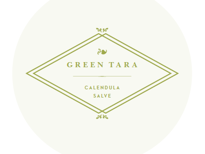 Calendula Salve Label glyph green label leaf ornament packaging salve