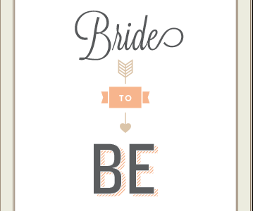 Bride to Be arrow bridal bride heart invitation peach print ribbon shower type typography