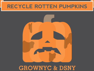 Compost your pumpkins! compost grownyc halloween jack o lantern organics pumpkin recycle rotting