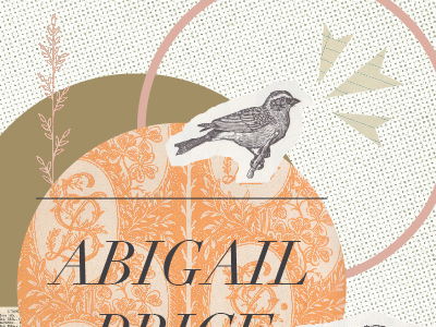 CD Cover for a female singer songwriter album bird cd collage half tone leaf ornament paper texture
