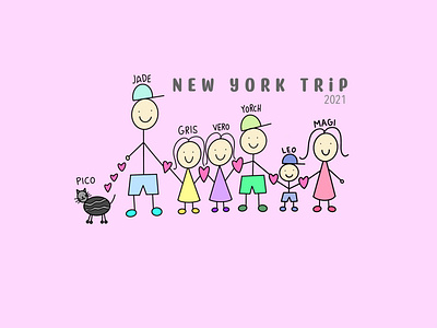 New York y mi familia! animation branding design graphic design illustration logo typography ui ux vector