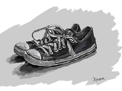 Shoes illustration sketch ui