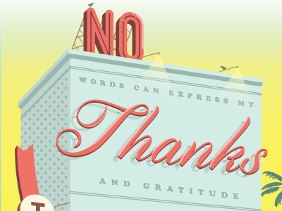 Thank You Card hollywood losttype postcard typography