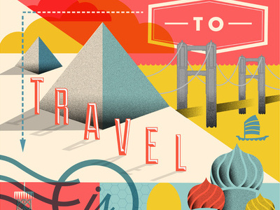 To Travel is To Live illustration poster typography