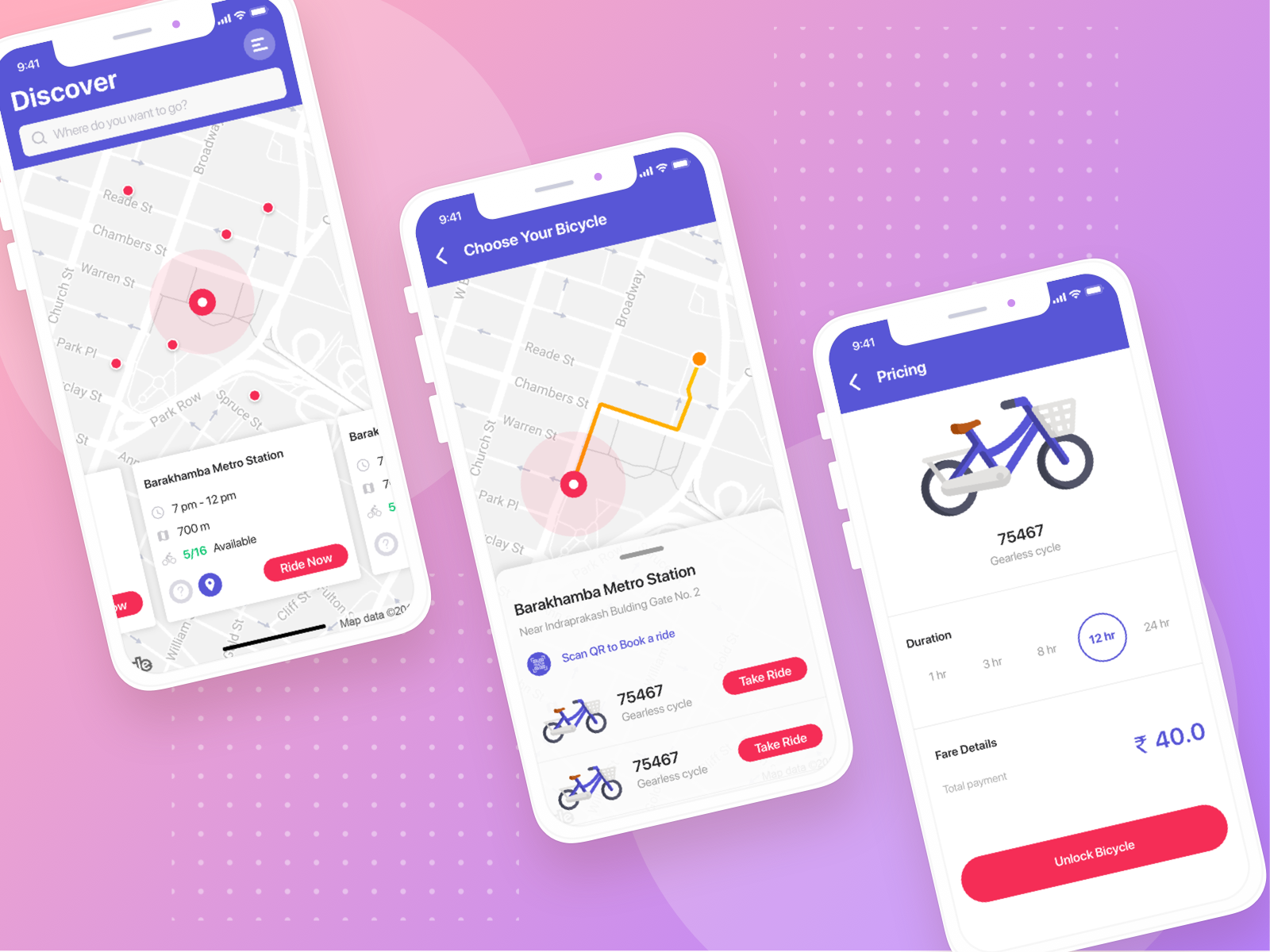 UI Redesign-Rent a Bike app bicycle iphone redesign rent sketch travel ui ux