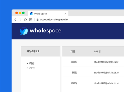 WhaleSpace Admin screen admin panel animal brand identity education favicon icon naver platform symbol website whale whalespace