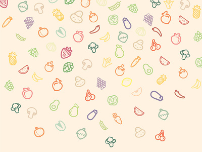 Fruits and Veggies wallpaper food fruits icons pattern vegetables veggies wallpaper