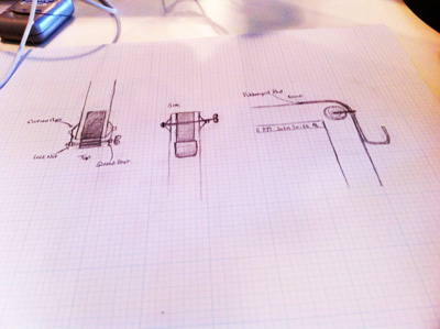 Original drawing for my headphone hook industrial design product