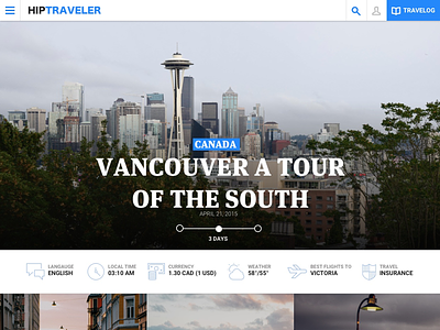 Hiptravler article blogger design gui lat naviagation overview ui ux web app web design webiste
