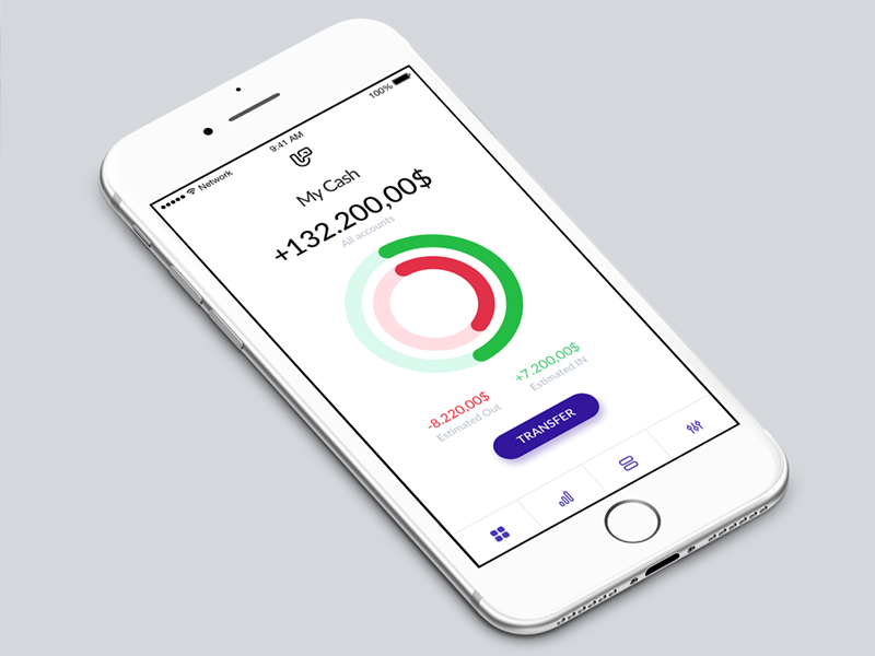 Bankup - mobile app prototype mobile ui gui iphone bank ios flat overview app