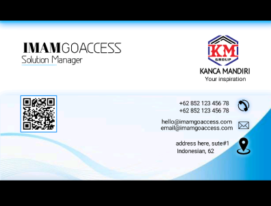 business card front view example