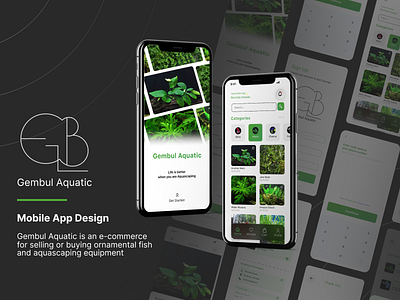 Aquascape Ecommerce anubias app aquascape betta figma mobile mobile app design ornamental fish ui uiux uiux design uiuxindo ux water plant