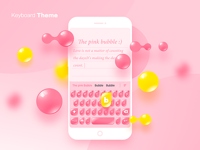 The pink bubble design graphic icon keyboard pink theme ui