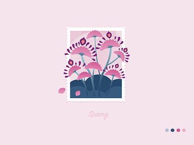 wallpaper-spring design illustrationsin pink spring visual wallpaper