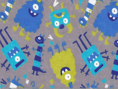 Monster Repeat childrens cute fun monster textile design