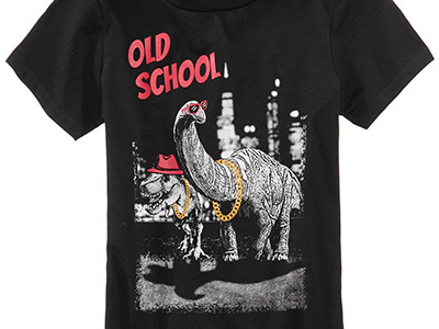Old School bling boys childrenswear dinosaur kangol tshirt