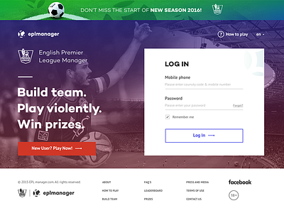 eplmanager football homepage login soccer sport
