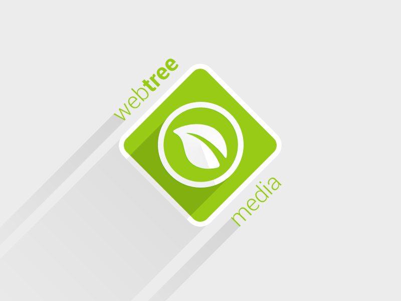 WebTree Media Logo logo redesign leaf tree long shadow