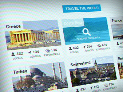 Travel Destinations bootstrap countries flat grid travel