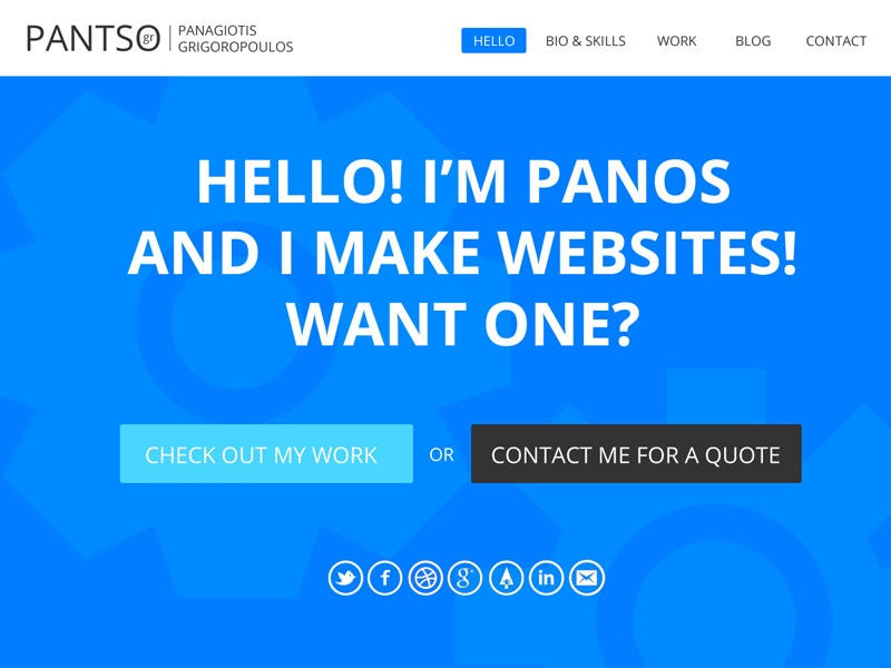 WIP of my new personal site flat flat design responsive personal pantso