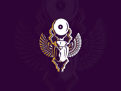 The Eye Of Ra ancient design egypt eye god illustration insect logo myth scarab wings