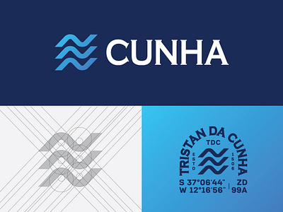 Tristan Da Cunha Logo Presentation atlantic branding cunha design icon isle logo logodesign ocean presentation researcher sea seafood tristan wave