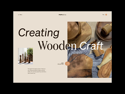 Wooden craft website concept after effects animation concept design design interaction interaction interface landing landing page motion motion design products ui ux video website