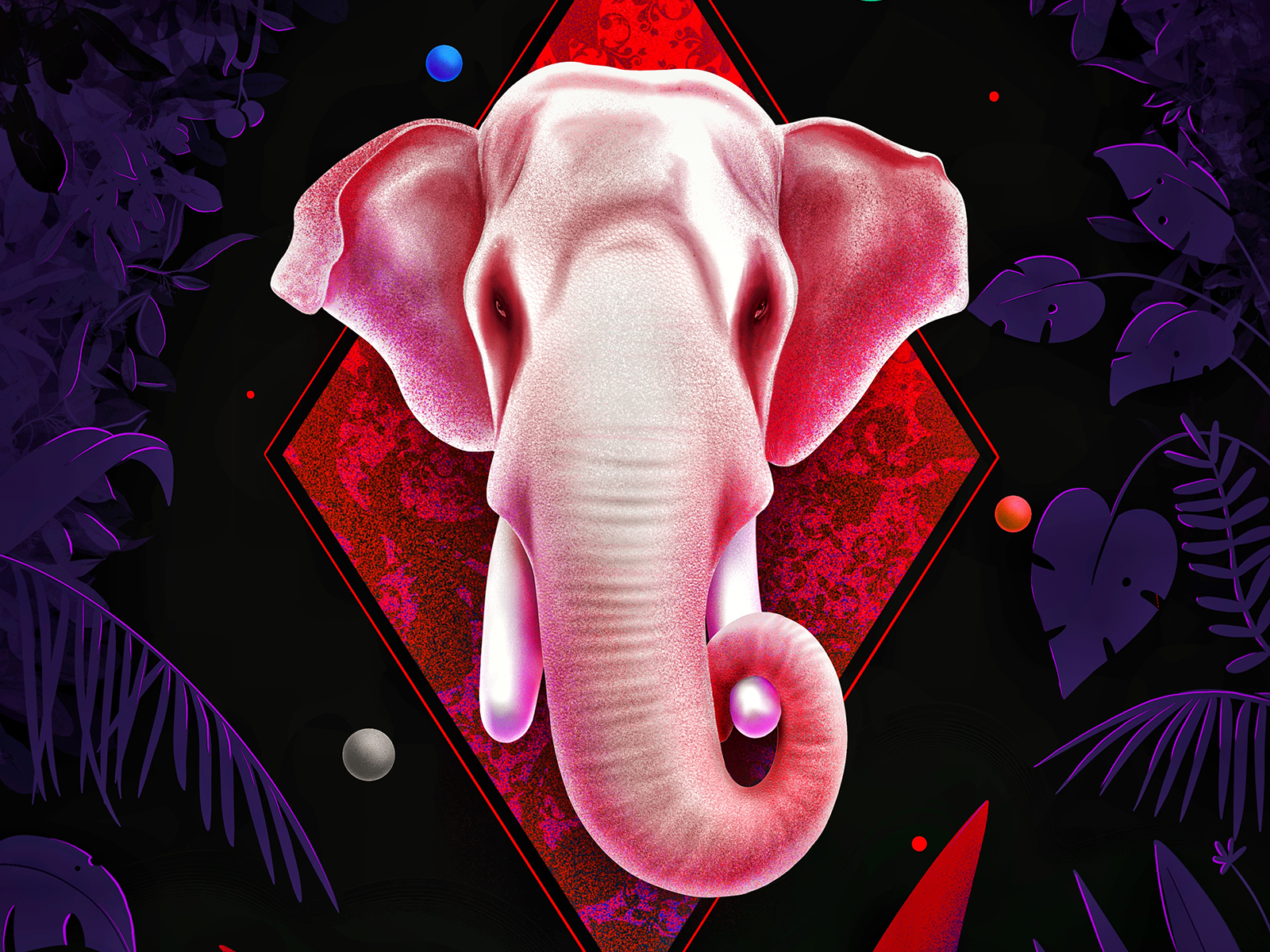 A I R A V A T A airavata art concept concept art drawing elephant god illustraion procreate psychedelic texture vegetation